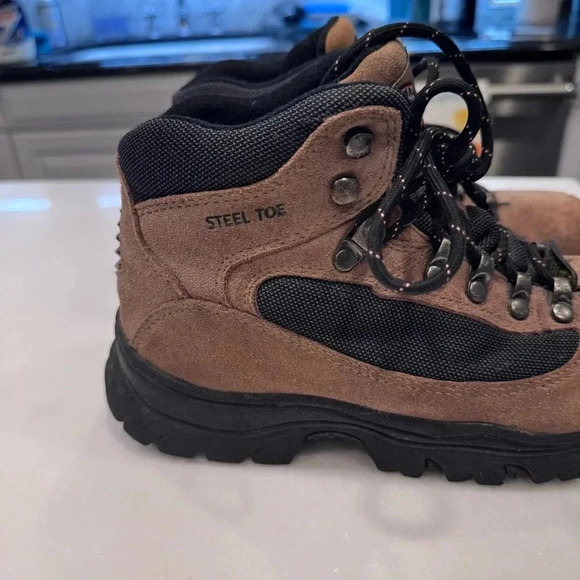 Brahma Steel Toe Safety Slip Resistant Women’s Sz. 7 1/2 Leather Work Boots - Picture 12 of 12